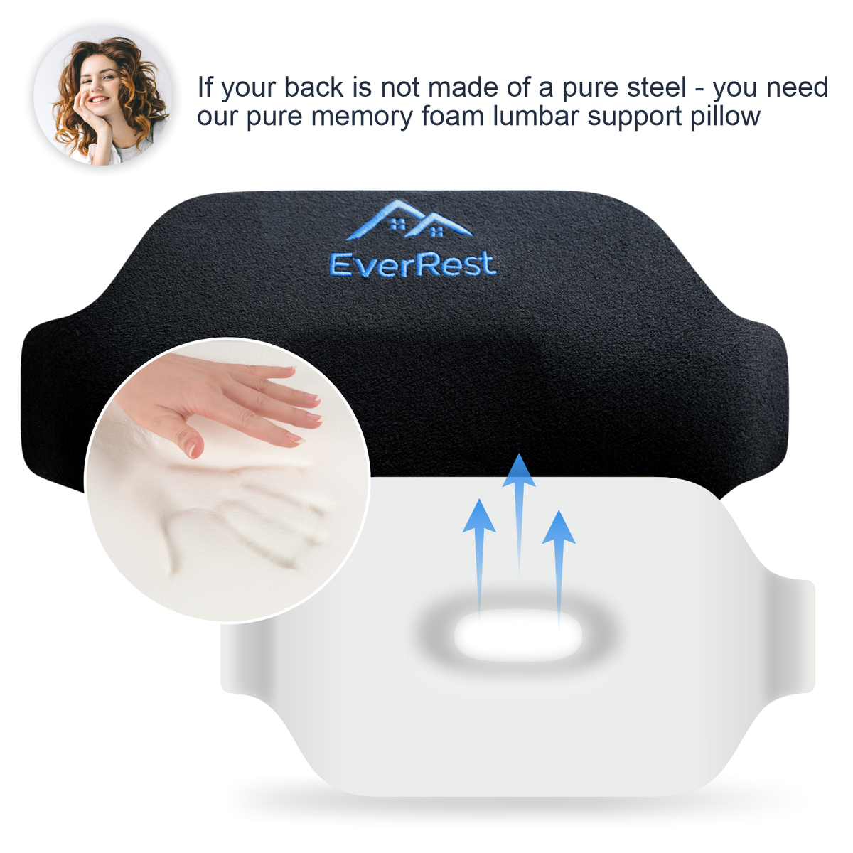memory foam back support cushion
