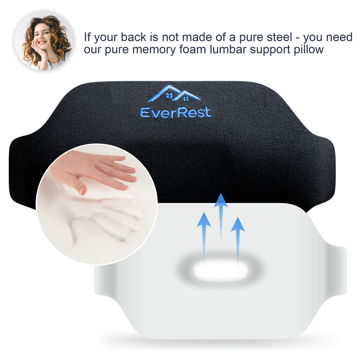 memory foam back support cushion