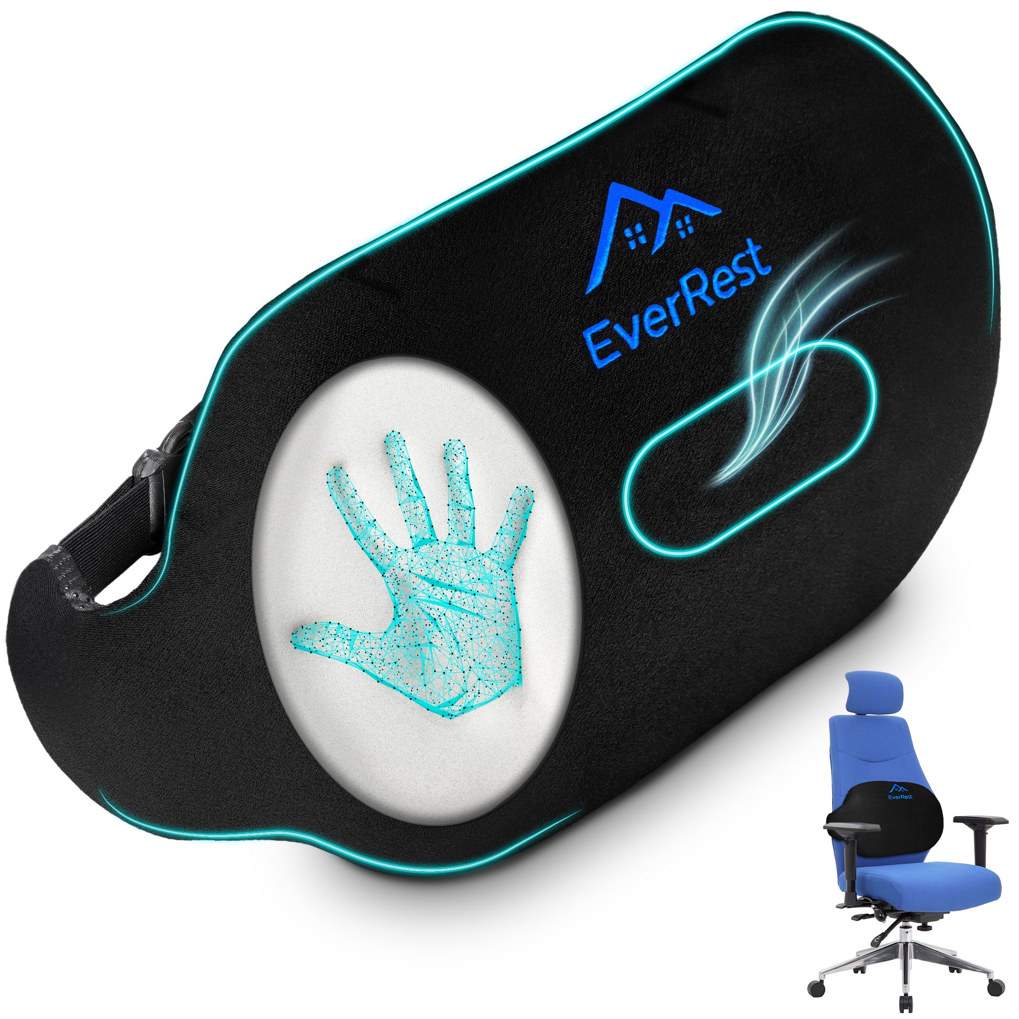 WEPSEN Memory Foam Lumbar Support Pillow for Office Chair Car