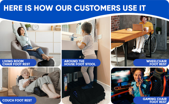 EverRest Foot Rest for Under Desk with Warm Feet Pocket - 3 Levels Adj