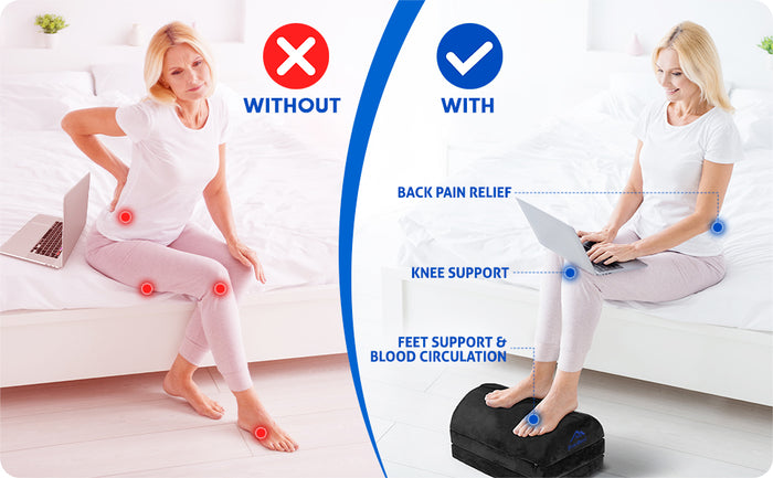 EverRest Foot Rest for Under Desk with Warm Feet Pocket - 3 Levels Adj